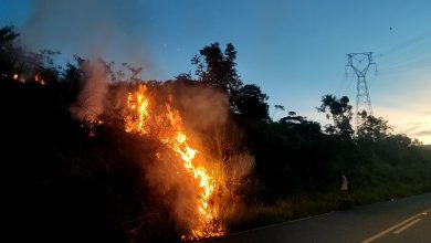 Incêndio na BA 026 em Varzedo