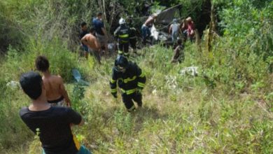 Veículo perde o controle e cai em ribanceira na BR-101, em Santo Antônio de Jesus