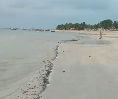Manchas de óleo são encontradas em praias em Vera Cruz na Ilha de