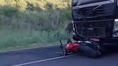 Acidente entre moto e carreta com vítima fatal na BR-116, em Jequié